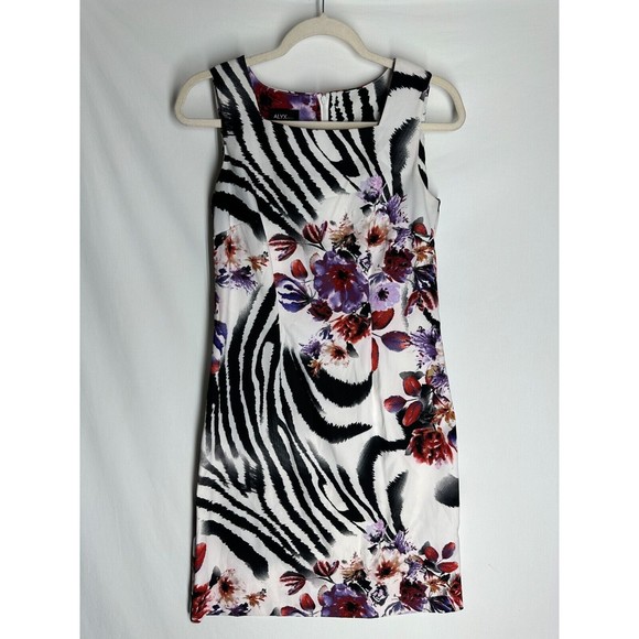 Alyx Floral Sheath Dress Women's Size 8 Colorful Purple Sleeveless Dress - Picture 1 of 9